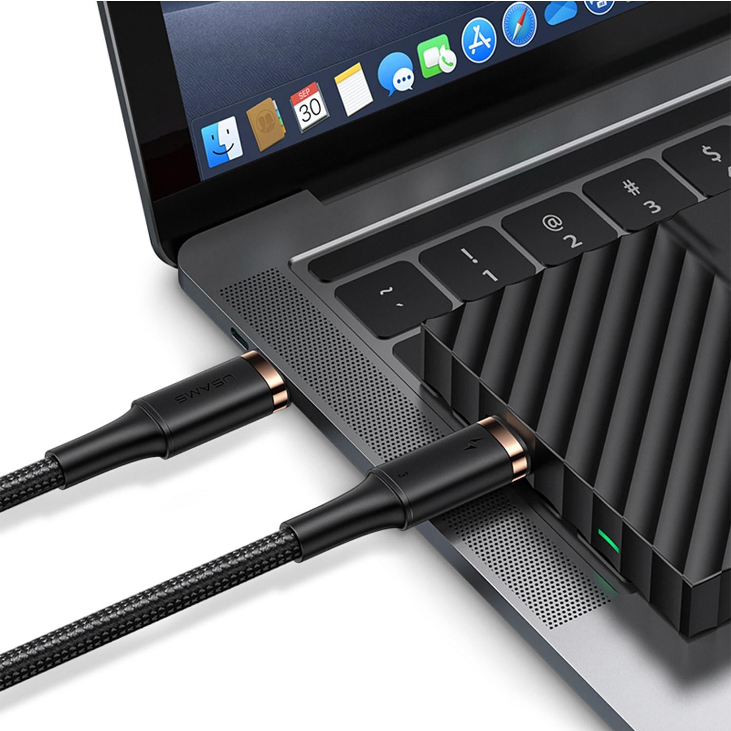 USAMS U72 Καλώδιο USB-C σε USB-C 100W PD Thunderbolt 3 5A 0.8m μαύρο SJ553USB01 (US-SJ553) - Image 5