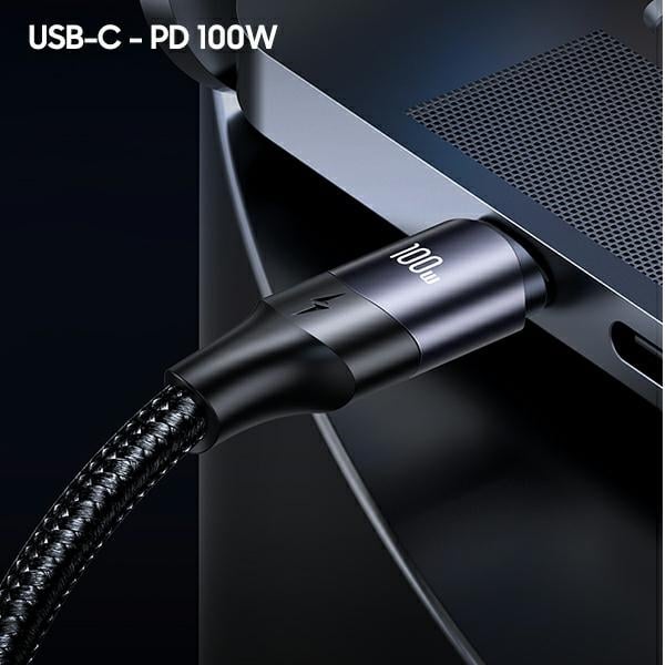 USAMS U71 Καλώδιο USB-C/Lightning σε USB-C 1,2m 100W PD Γρήγορη Φόρτιση μαύρο SJ550USB01 (US-SJ550) - Image 4