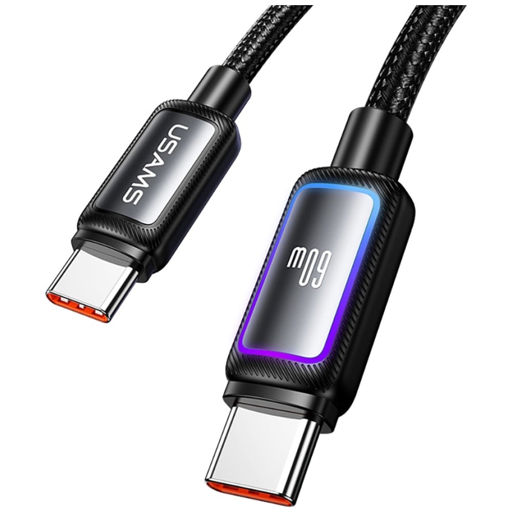 USAMS Καλώδιο USB-C σε Lightning SJ815 U110 RGB Γρήγορη Φόρτιση 60W 1.2 m Μαύρο - Image 4