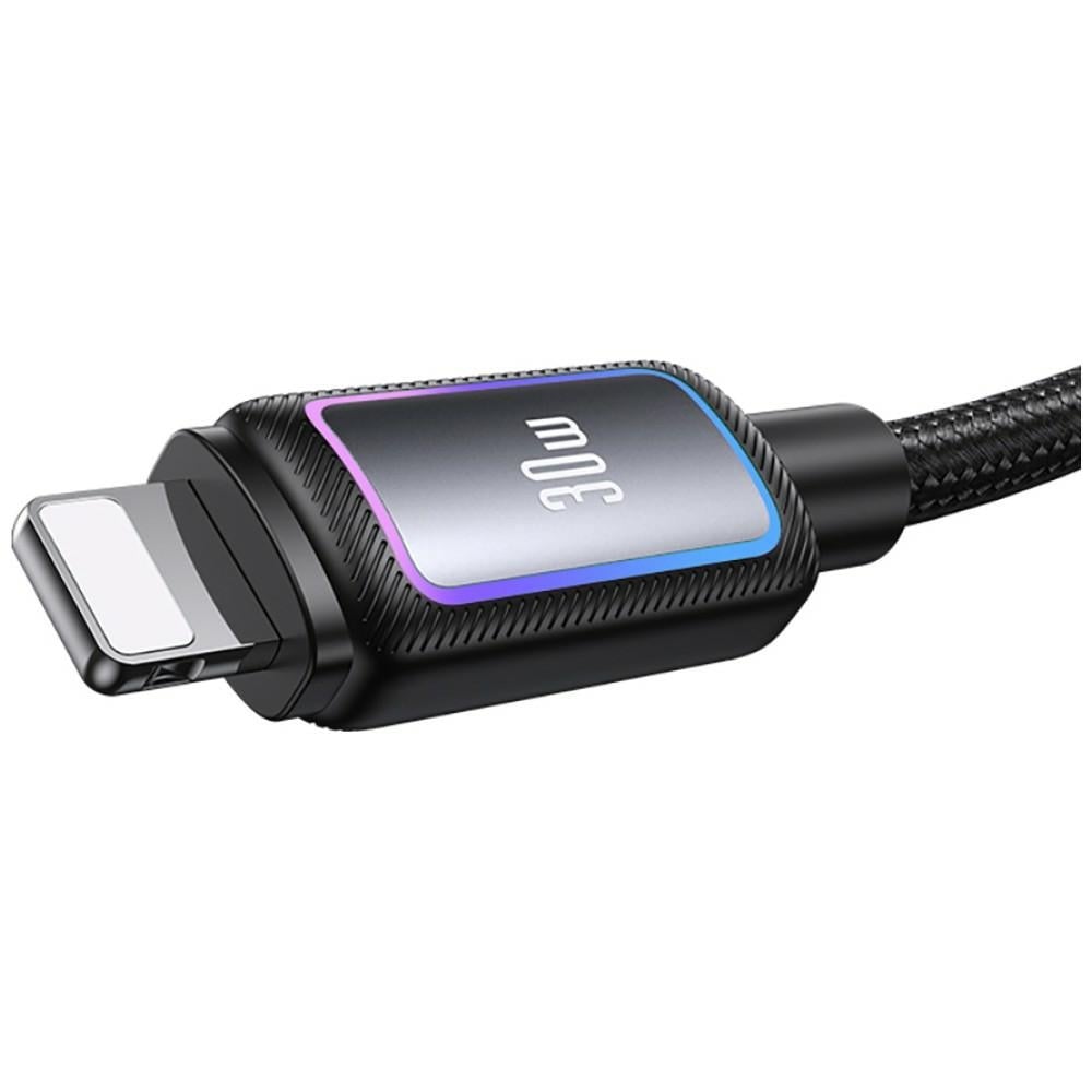 USAMS Καλώδιο USB-C σε Lightning SJ816 U110 RGB Γρήγορης Φόρτισης 30W Αλουμινίου 1.2 m Λευκό - Image 5
