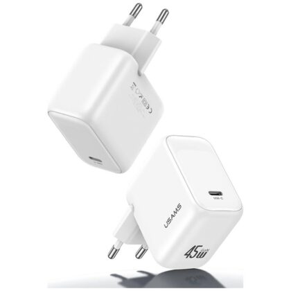 USAMS CC339 T76 Φορτιστής Τοίχου 45W GaN USB-C Λευκός