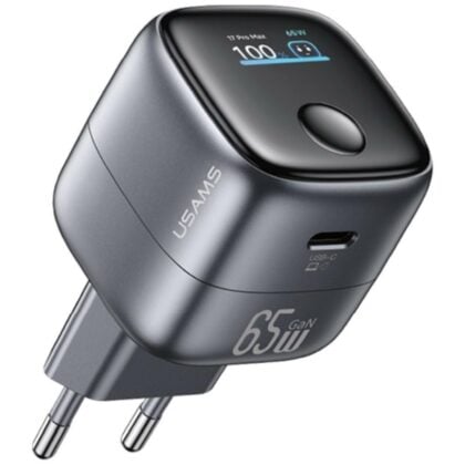 USAMS CC338 T75 Φορτιστής Τοίχου 65W GaN με Έξυπνη Ψηφιακή Οθόνη, Tarnish