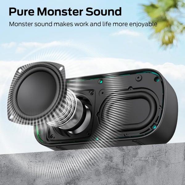 Monster S150 Bluetooth ηχείο 14W TWS RGB αδιάβροχο μαύρο - Image 2