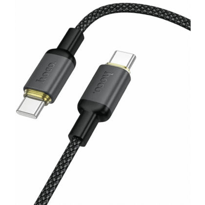 Hoco X128 Καλώδιο USB-C σε USB-C 60W, 1m, Μαύρο