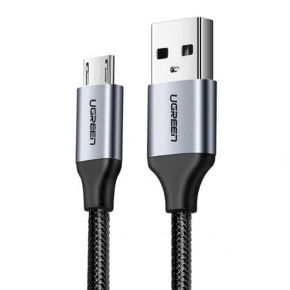 UGREEN US290 Καλώδιο USB-A σε microUSB 18W 2.4A 2m Μαύρο