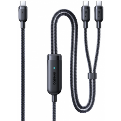 Baseus Flash 4 Καλώδιο Φόρτισης USB-C σε 2 x USB-C 140W 1.5m Μαύρο E0426X00