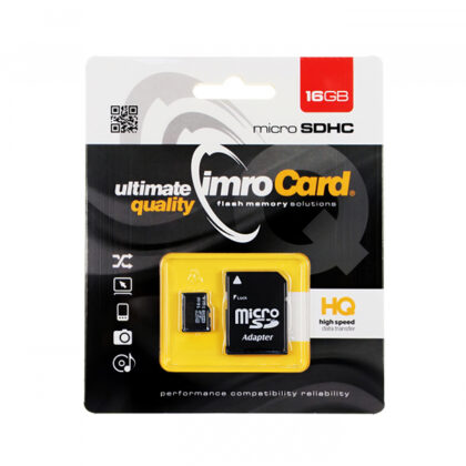 Imro microSDHC Κάρτα Μνήμης 16GB Class 10 / UHS-1 U1 με Αντάπτορα
