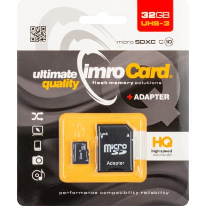 Imro microSDHC Κάρτα Μνήμης 32GB, Class 10 UHS-1 U3 με Αντάπτορα