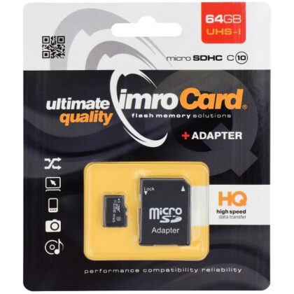 Imro microSDXC Κάρτα Μνήμης με Αντάπτορα 64Gb Class 10 / UHS-1 U1