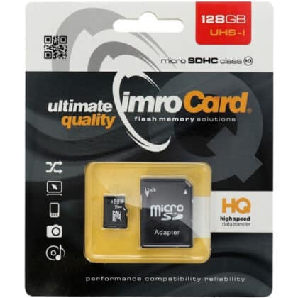 Imro microSDXC Κάρτα Μνήμης 128GB με Αντάπτορα, Class 10 / UHS-I U1