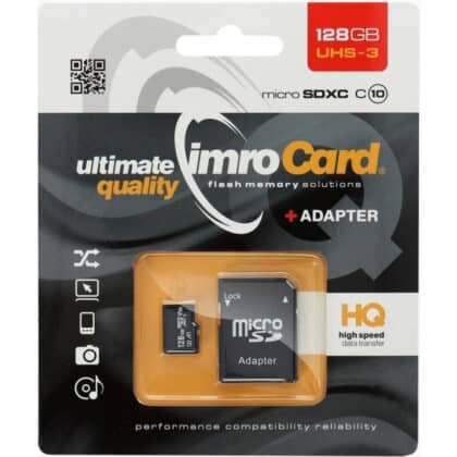 Imro microSDXC Κάρτα Μνήμης 128GB, Class 10 / UHS-1 U3 με Αντάπτορα