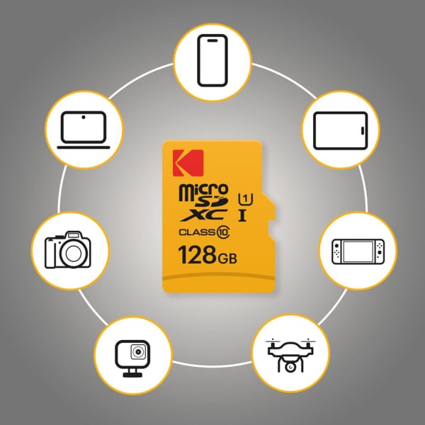 Kodak microSDXC Κάρτα Μνήμης με Αντάπτορα 128Gb Class 10 / UHS-1 U1 Premium Performance EKMSDM128GXC10K - Image 2