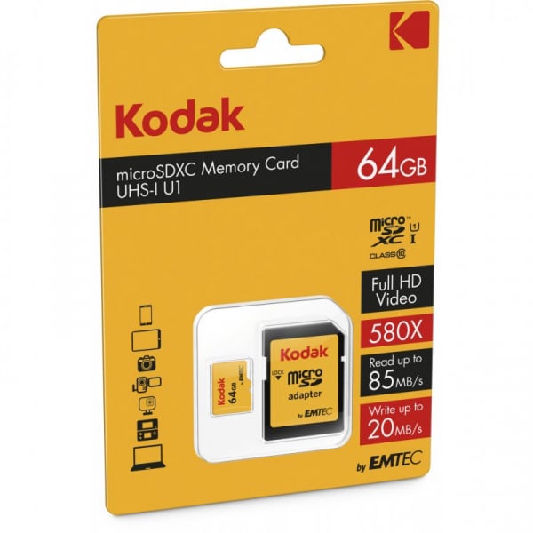 Kodak microSDXC Κάρτα Μνήμης 64GB Class 10 / UHS-1 U1 EKMSDM64GXC10K - Image 4