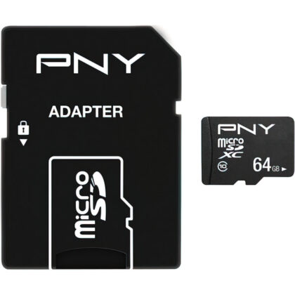 PNY Performance Plus microSDXC Κάρτα Μνήμης με Αντάπτορα 64GB, Class 10