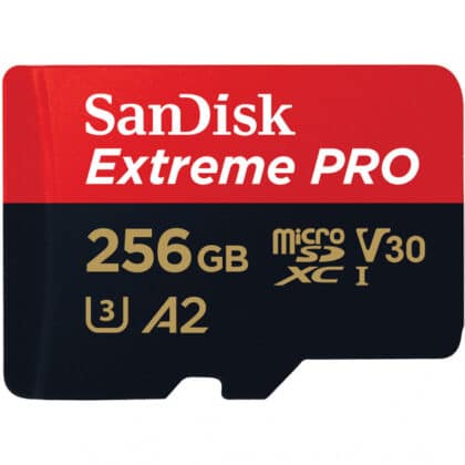 SanDisk Extreme Pro microSDXC Κάρτα Μνήμης με Αντάπτορα 256GB, Class 10 / UHS-1 U3, SDSQXCD-256G-GN6MA