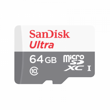 SanDisk Ultra microSDXC Κάρτα Μνήμης 64GB με Αντάπτορα, Class 10, SDSQUNR-064G-GN6TA