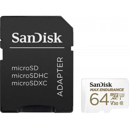 SanDisk MAX Endurance microSDXC Κάρτα Μνήμης 64GB με Αντάπτορα, Class 10 / UHS-1 U3, SDSQQVR-064G-GN6IA