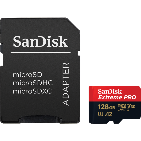 SanDisk Extreme Pro microSDXC Κάρτα Μνήμης με Αντάπτορα 128GB, Class 10 / UHS-1 U3, SDSQXCD-128G-GN6MA - Image 2