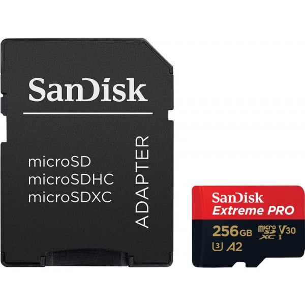 SanDisk Extreme Pro microSDXC Κάρτα Μνήμης με Αντάπτορα 256GB, Class 10 / UHS-1 U3, SDSQXCD-256G-GN6MA - Image 2