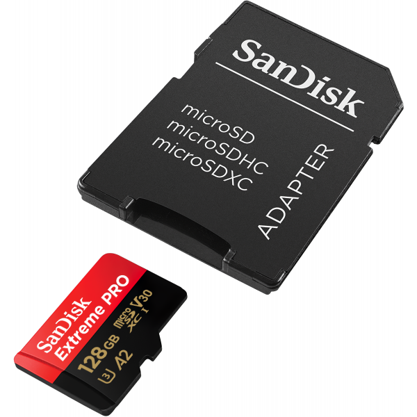 SanDisk Extreme Pro microSDXC Κάρτα Μνήμης με Αντάπτορα 128GB, Class 10 / UHS-1 U3, SDSQXCD-128G-GN6MA - Image 3