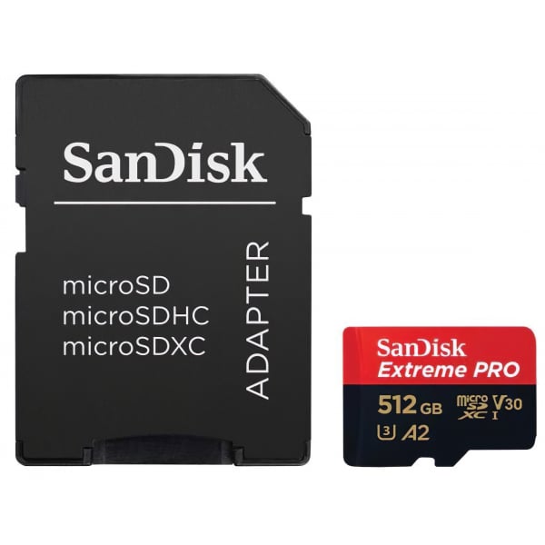 SanDisk Extreme Pro microSDXC Κάρτα Μνήμης με Αντάπτορα 512Gb Class 10 / UHS-1 U3 SDSQXCD-512G-GN6MA - Image 2