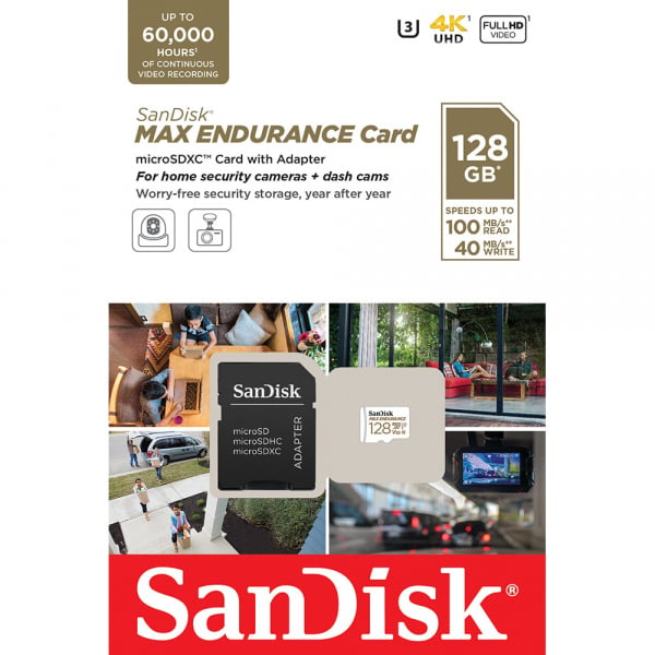 SanDisk MAX Endurance microSDXC Κάρτα Μνήμης 128GB με Αντάπτορα, Class 10 / UHS-1 U3, SDSQQVR-128G-GN6IA - Image 5