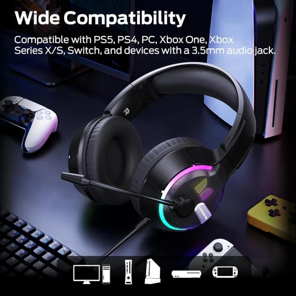 Monster Mission 320 Gaming Ακουστικά 3.5mm, RGB, 1.9m, Μαύρο - Image 2