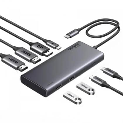 UGREEN Revodok 308 CM639 USB-C Hub, 2 x USB-A 3.2 - 3 x USB-C - 1 x DisplayPort - 2 x HDMI, Γκρι