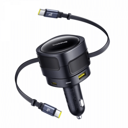 Baseus Enjoyment Max Φορτιστής Αυτοκινήτου 90W 1 x USB-A - 1 x USB-C με Καλώδιο USB-C Μαύρο