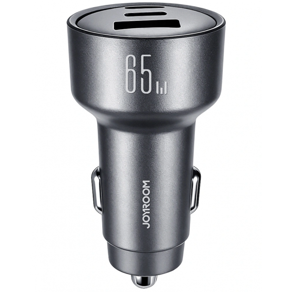 Joyroom JR-CCN19 Φορτιστής Αυτοκινήτου 65W 3A, 1 x USB-A - 2 x USB-C, Γκρι - Image 4