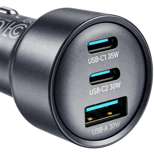 Joyroom JR-CCN19 Φορτιστής Αυτοκινήτου 65W 3A, 1 x USB-A - 2 x USB-C, Γκρι - Image 5