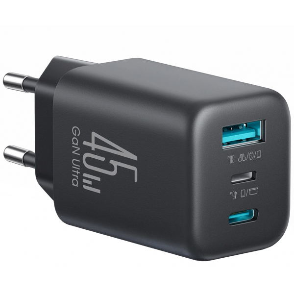 Joyroom JR-TO1 Φορτιστής Τοίχου 45W 3A Lightning USB-A USB-C Μαύρο - Image 3