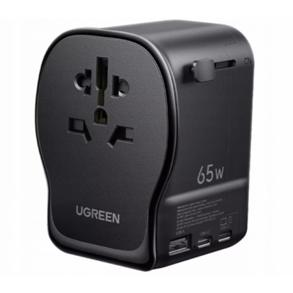UGREEN S550 Travel Adapter 65W 3.25A 1 x USB-A - 2 x USB-C Μαύρο
