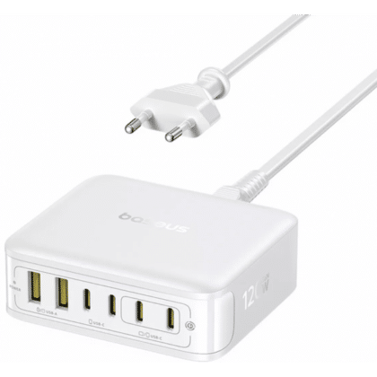 Baseus EnerFill FH21 Επιτραπέζιος φορτιστής 120W 2 x USB-A 4 x USB-C Λευκός