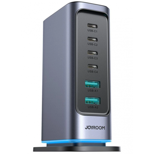 Joyroom JR-TCM02 Επιτραπέζιος Φορτιστής 65W, 2 x USB-A, 4 x USB-C, Γκρι - Image 2