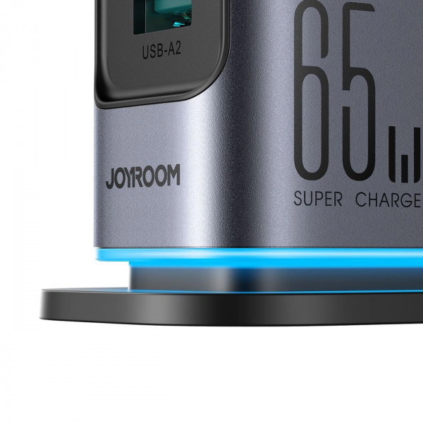 Joyroom JR-TCM02 Επιτραπέζιος Φορτιστής 65W, 2 x USB-A, 4 x USB-C, Γκρι - Image 4