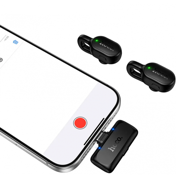 Hoco L27 Ασύρματο μικρόφωνο, USB-C, 2 τεμάχια, Μαύρο - Image 5