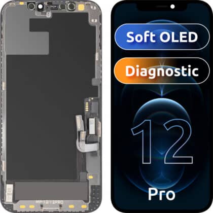 MP Οθόνη LCD Διαγνωστική Soft OLED FHD για Apple iPhone 12 / 12 Pro, Μαύρη
