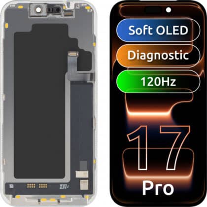 MP Οθόνη LCD Διαγνωστική Soft OLED FHD 120Hz για Apple iPhone 17 Pro, Μαύρη