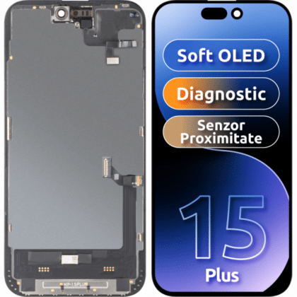 MP LCD Display Module με Αισθητήρα Φωτός Εγγύτητας για Apple iPhone 15 Plus, Soft OLED FHD Διαγνωστική Έκδοση, Aftermarket, Μαύρο