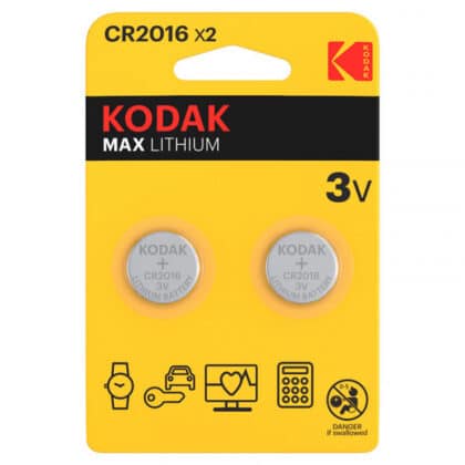 Kodak CR2016 Max Λιθίου Μπαταρίες, 2 τεμάχια