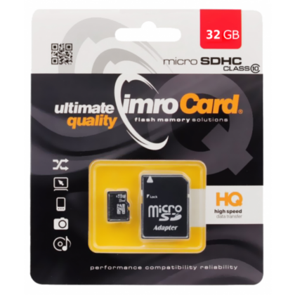 Imro microSDHC Κάρτα Μνήμης 32GB, Class 10 / UHS-1 U1 με Αντάπτορα