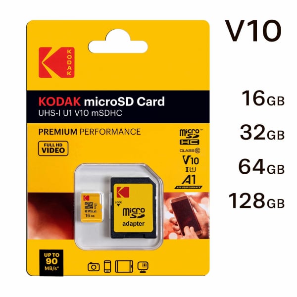 Kodak microSDHC Κάρτα Μνήμης 16GB Class 10 / UHS-1 U1 Premium Performance με Αντάπτορα EKMSDM16GHC10K - Image 3